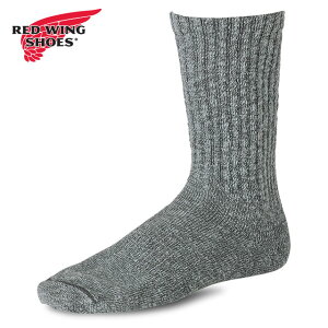 �y�ő�100%�|�C���g�o�b�N�z���b�h�E�B���O REDWING �R�b�g���u�����h �}�[�����O�N���[ ����� [97373/97651] COTTON BLEND MARL RAGG CREW / OVER-DYED �����Y �C�� �u�[�c�\�b�N�X Made in USA red wing BLACK/GRAY �y
