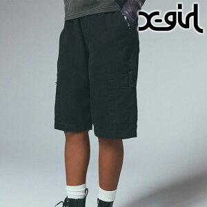 �G�b�N�X�K�[�� X-girl �t�F�C�f�b�h�t�F�C�X �C�[�W�[�n�[�t�p���c [105252031002 SU25] FADED FACE EASY HALF PANTS ���f�B�[�X �{�g���X �V���[�g�p���c xgirl BLACK �u���b�N �� ���K�戵�X�yts�z�ye�z