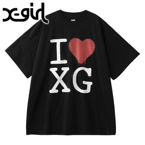 �y�ő�100%�|�C���g�o�b�N�zX-girl �G�b�N�X�K�[�� �X�e���V�� �A�C���uXG���S �V���[�g�X���[�u �r�b�OTee�h���X [105252041007 SU25] STENCIL I LOVE XG LOGO S/S BIG TEE DRESS ���f�B�[�X �g�b�v�X ���� �r�b�O
