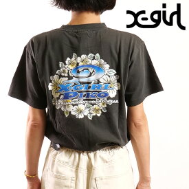 エックスガール X-girl ピコ コラボ ショートスリーブTシャツ [105252011043 SS25SPOT] X-girl×PIKO S/S TEE レディース xgirl トップス 半袖 BLACK 【メール便可】 正規取扱店【ts】【e】