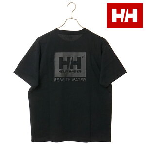 �w���[�n���Z�� HELLY HANSEN T�V���c �����Y �V���[�g�X���[�u�r�[�E�H�[�^�[���S�e�B�[ [HOE62623-K SS26] S/S Be With Water Logo Tee ���j�Z�b�N�X �g�b�v�X ���� �o�b�N�v�����g �|�P�b�gTee �� �u���b�N 