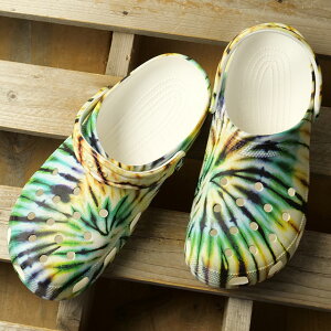 crocs �N���b�N�X �T���_�� �N���V�b�N �^�C�_�C �N���b�O [211937-90H SS26] CLASSIC TIE DYE CLOG �����Y�E���f�B�[�X ���j�Z�b�N�X �y�� ���L EVA ���􂢉� �h��J���[ �}���`�J���[ MULTI ���K�戵�X