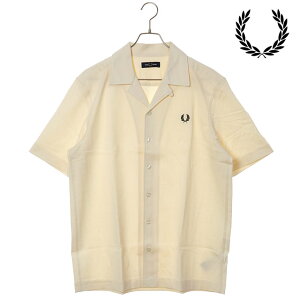 �t���b�h�y���[ FRED PERRY �����Y �R���v���X���b�V�� ���x���J���[�V���c [M1745-560 SS26] COMPRESS MESH REVERE COLLAR SHIRT �g�b�v�X ���� �I�[�v���J���[�V���c �z���C�g ECRU ���K�戵�X
