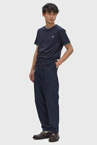 �y�ő�100%�|�C���g�o�b�N�zFRED PERRY �t���b�h�y���[ �����Y �c�C���e�B�b�v�h T�V���c [M1588V-T73 SS26] TWIN TIPPED T-SHIRT �g�b�v�X ���� �N���[�l�b�N �l�C�r�[ NAVY/SEAGRASS �y���[���։z ���K�戵