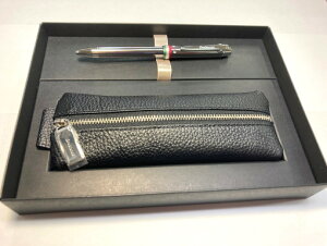 オロビアンコ/Orobianco トリプロ 多機能ペン (黒・赤ボールペン/ペンシル1.5mm)&ペンケースセット