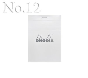 y5ZbgzubN fBA zCg No.12 mIŃX^CbVȃ BLOC RHODIA WHITE No.12 yRCPzcf12201