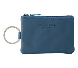 スリップオン ノワールキーポーチmini 革 ダークブルー　 暮らしに役立つ多機能ミニポーチ NSL-1803DBL