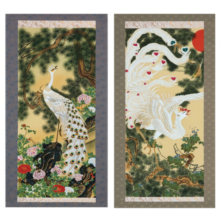 楽天市場】伊藤若冲 『 老松白鳳図 』『 老松孔雀図 』 川島桜谷 手 