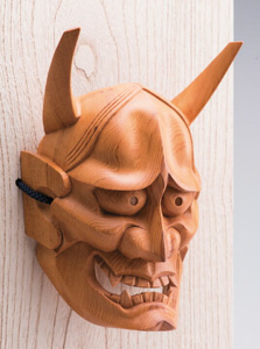 楽天市場】伝統工芸 彫刻 作品 一位 イチイ 一刀彫 面 『 般若 』 伝統  