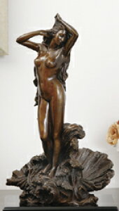 ブロンズ像 『 裸身の女神 』 女性 ヴィーナスの誕生 立体化 名画 復刻作品 美人 置物 オブジェ 玄関 官能 リビング 通販 販売 プレゼント