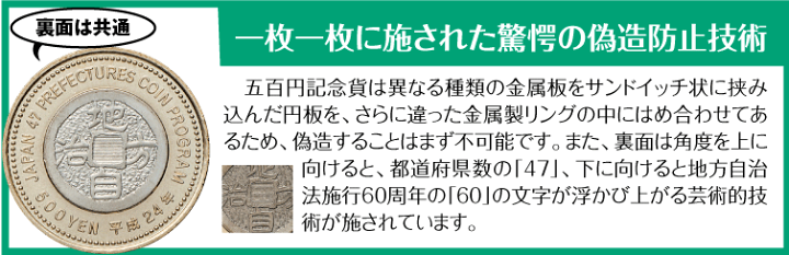 楽天市場】地方自治法 施行 60周年記念 貨幣『 五百円 記念貨 47都
