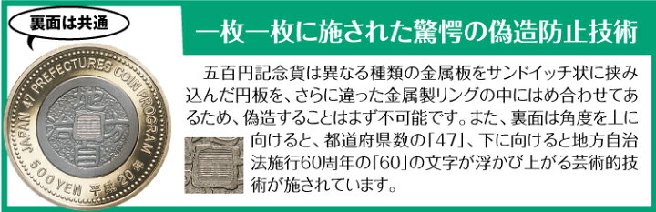 楽天市場 プルーフ 五百円 記念貨 47都道府県 セット 500円 貨幣 造幣局発行 地方自治法施行 60周年 記念貨幣 プラスチックケース 特製ケース 付き 通販 販売 プレゼント 東京書芸館