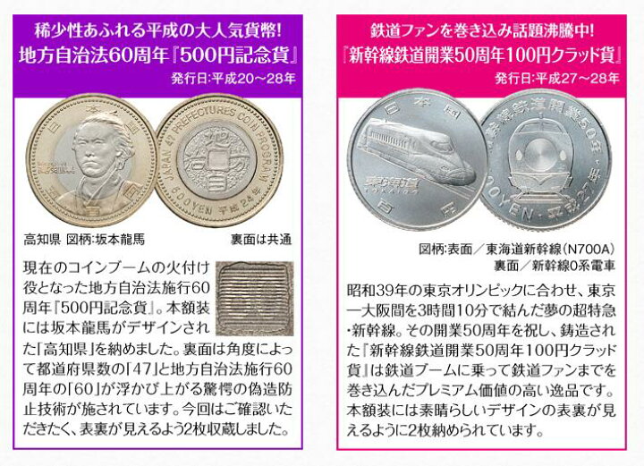 楽天市場】貨幣額 『 日本貨幣史 』104枚収蔵 飛鳥~平成28年記念貨まで 