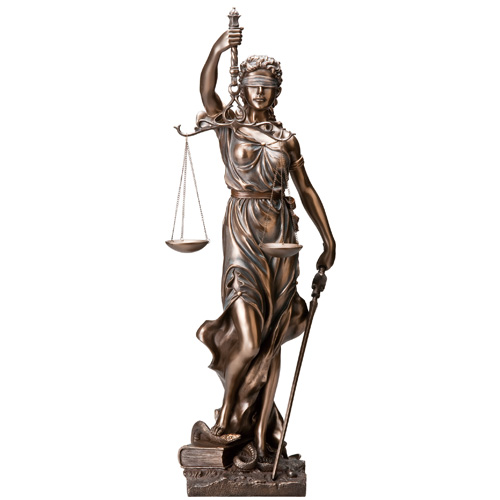 ブロンズ調『 正義の女神 』 銅像 人形 天秤 裁判 通販 販売 彫刻 女性 プレゼント ギフト お祝い