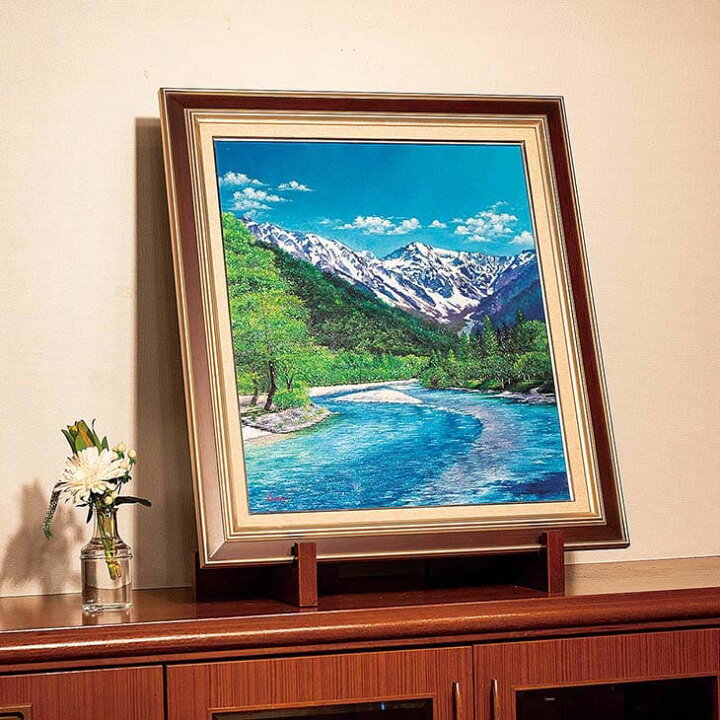 楽天市場】瀬良風香 肉筆油彩画『爽風上高地』大 名画 絵画 額装 