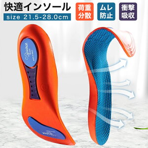 【月間優良ショップ受賞】インソール 衝撃吸収 アーチサポート 偏平足 土踏まず 反発 立体 3D 中敷き 疲れにくい 立ち仕事 スニーカー スポーツ o脚 ランニング靴 メンズ レディース 運動 ウ