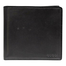 未使用 グッチ 財布 レザー 二つ折り オールドグッチ 札入れ ブラック 034.662 革製 3つ折り カードケース パスケース メンズ 紳士用 GUCCI 【中古】