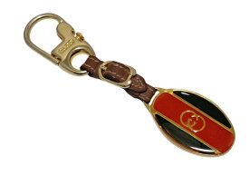 グッチ キーリング キーホルダー GP GG ウェビングライン ゴールド グリーン レッド シェリー オールドグッチ ビンテージ ヴィンテージ GUCCI 【中古】