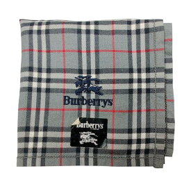 未使用 バーバリーズ ハンカチ 綿　100％ scarf ランチマット　チェック　レディース　メンズ BURBERRY　コットン　グレー　 【中古】