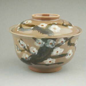 京焼 清水焼 槍梅蓋付茶碗 雅楽