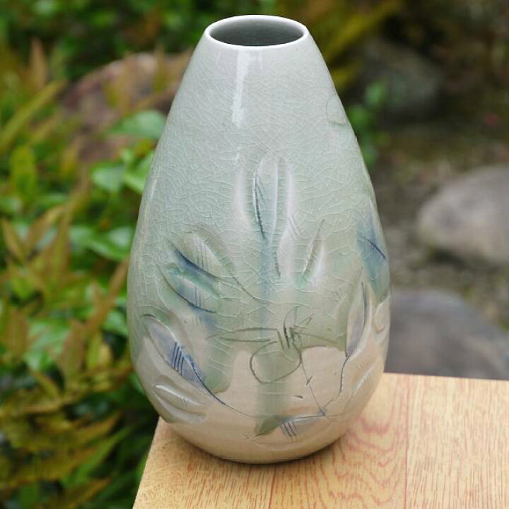 楽天市場】京焼 清水焼 灰釉草花紋花入れ 大日 : 京焼清水焼専門店 松韻堂
