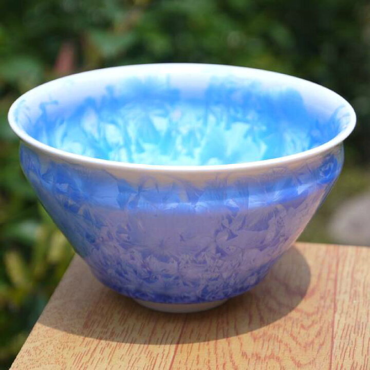 楽天市場】京焼 清水焼 花結晶抹茶茶碗 陶あん 青 : 京焼清水焼専門店 