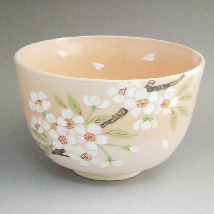 楽天市場】京焼 清水焼 紅粉引さくら抹茶茶碗 亨 : 京焼清水焼専門店 