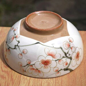 京焼 清水焼 紅白梅ご飯茶碗 陶あん 大