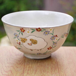 京焼 清水焼 干支未梅花ご飯茶碗 花月