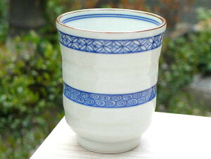 京焼 清水焼 染赤帯小紋湯呑 大 岩華