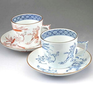 京焼 清水焼 染赤高山寺ペアコーヒー碗皿セット 貴