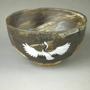 京焼 清水焼 吉祥鶴ご飯茶碗 八幡 大