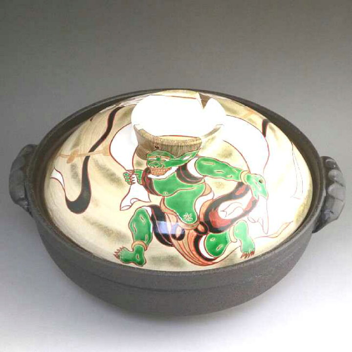 楽天市場】京焼清水焼 風神雷神九号土鍋 善昇 : 京焼清水焼専門店 松韻堂