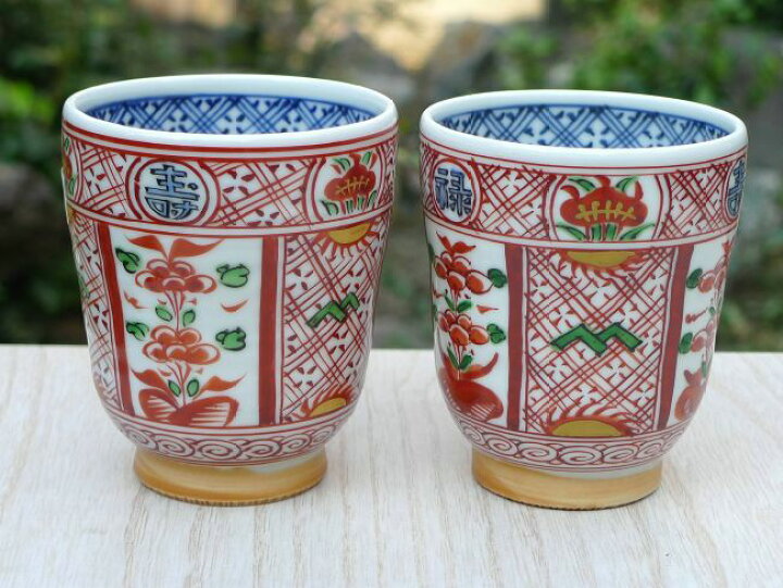 楽天市場】京焼 清水焼 赤絵福禄寿夫婦湯呑み : 京焼清水焼専門店 松韻堂 