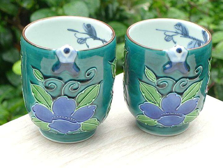 楽天市場】京焼 清水焼 一閑人青交趾夫婦湯飲み 昇峰 : 京焼清水焼専門  