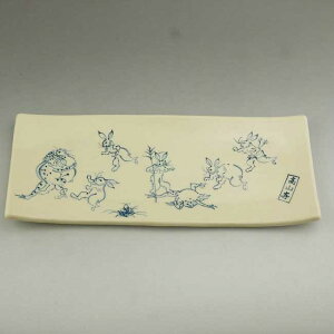 京焼 清水焼 高山寺長角皿 陶仙陶器 角角(角が尖っている)