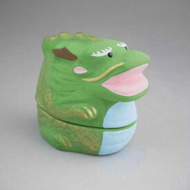 京焼 清水焼 緑龍香合　錦染