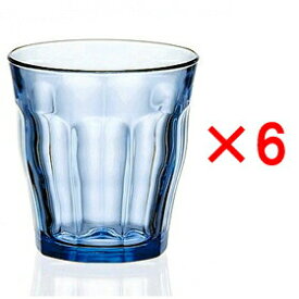 (6個販売) DURALEX（デュラレックス）ピカルディマリン 310ml /全面物理強化ガラス グラス タンブラー コップ おしゃれ カフェ 水飲みグラス ソフトドリンク 食洗機対応 青 ブルー 丈夫 頑丈 グッドデザイン賞