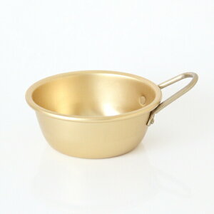 手付マッコリカップ 13cm ゴールド /アルマイト 食器 前川金属 まっこり コップ シェラカップ 調味料ボウル ボール 下ごしらえ 便利 時短 金 おしゃれ キャンプ アウトドア 軽量 軽い