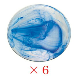 ムラノ(murano) デザートプレート 20cm (6個入り）/ボルミオリロッコ Bormioli Rocco ガラス ブルー 青 藍 お洒落 おしゃれ 琉球グラス風 手作り風 てびねり風 インテリア おもてなし ゲスト用 送料無料