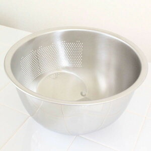 3WAY水切りボール /日本製 国産品 ボウル ザル 米研ぎ マルチ ステンレス製 家庭用 丈夫 頑丈 時短 収納 便利 洗米 野菜洗い 汚れ落とし 土落とし 藤井器物