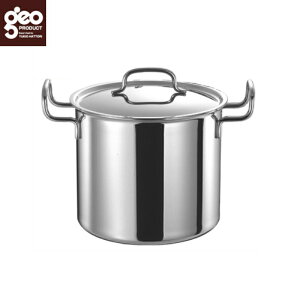 宮崎製作所 ジオプロダクト 深型両手鍋 21cm /日本製 国産品 ステンレス製 両手鍋 無水調理 余熱調理 高品質 高級品 機能的 オール電化 IH200V対応 15年保証 食育 機能的 全面7層構造 服部幸雄