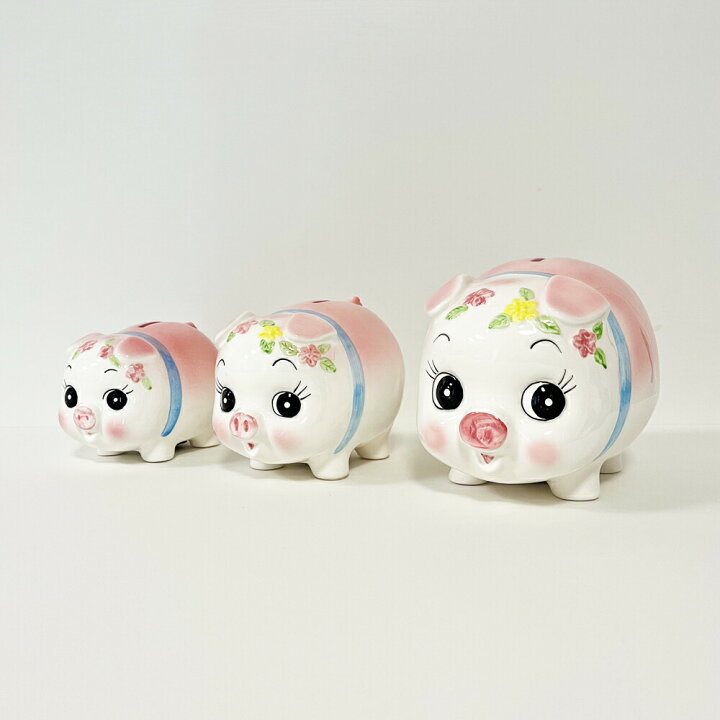 楽天市場】ぶた貯金箱 (大) /日本製 国産品 瀬戸焼 陶器 コイン入れ 
