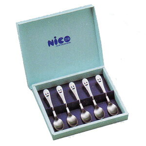 ニコ 5pcsカトラリーセット /日本製 国産品 コーヒースプーン5本セット お子様 幼児 子供 こども かわいい 可愛い スプーン フォーク ステンレス nico おしゃれ 出産祝い 内祝い 御祝 ギフト プ