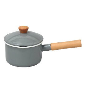 野田琺瑯 クルール ソースパン 14cm 蓋付き /IH200V対応 日本製 国産 正規品 ミルクパン 蓋有り 片手鍋 琺瑯製品 木製ハンドル おしゃれ お味噌汁 煮物 スープ 離乳食