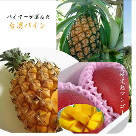 台湾産　パイン＆宮崎県産完熟マンゴー　1箱「パイン1本（1kg前後）・マンゴーL寸2玉）」※出荷時期によりパインの品種が異なります。商品画像はイメージです。