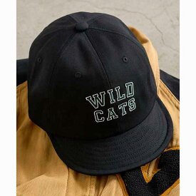 【Mighty Shine　マイティシャイン】MS LEAGUE BRIDGE CAP -WILD CATS- （BLACK）/　ロゴ刺繍ショートブリムキャップ　人気の小ツバで 後ろかぶりに最適！　シーズンレス　一年中かぶれる小ツバキャップ