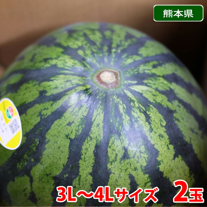 楽天市場】熊本県産 スイカ 秀品 M〜4Lサイズ 2玉入り （箱） 国産 