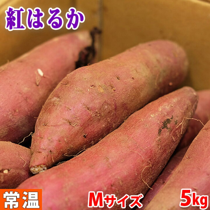 茨城県産 さつまいも 旭甘十郎 紅はるか 特秀 Mサイズ 5kg (18～20本前後) 貯蔵 箱入り : 生鮮食品直送便