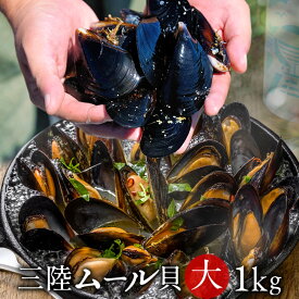 三陸ムール貝 殻付き［大］1kg【満天青空レストラン】活ムール貝 宮城県 朝どり 通販人気ランキング 鮮度抜群 お取り寄せ 東北 お土産 海鮮 海の幸 産地直送［初売り お年賀ギフト］